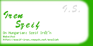 iren szeif business card